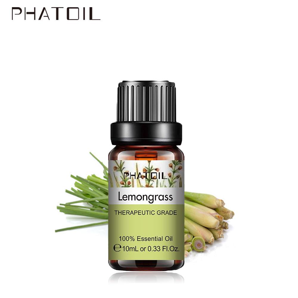 PHATOIL 10/20 мл эфирное масло растения лемонграсса для спа-массажа, увлажнители воздуха, диффузор свежести воздуха, ароматерапевтический аромат, уход за кожей, ароматические свечи «сделай сам» 1 pc