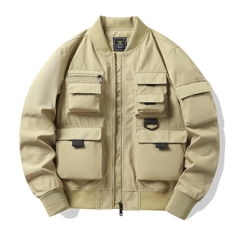 American retro jacket for men in spring, autumn and winter, new loose top, functional wind workwear, multi-pocket jacket for men M