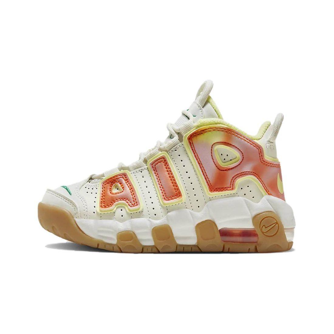 Детские кроссовки Nike Air More Uptempo PS Everything You Need кремового цвета с парусом Stadium-Green FB7704-100 28