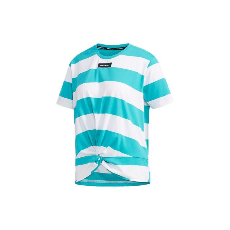 Adidas Neo Sport Круглый вырез Прямая футболка Женские топы Светло-зеленый DW7767 XL