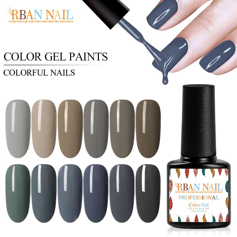 Гели для ногтей  Joom RBAN NAIL 7 мл Серая серия УФ-светодиодный гель для замачивания ногтей Полуперманентный гель-лаки Цветной гель A030