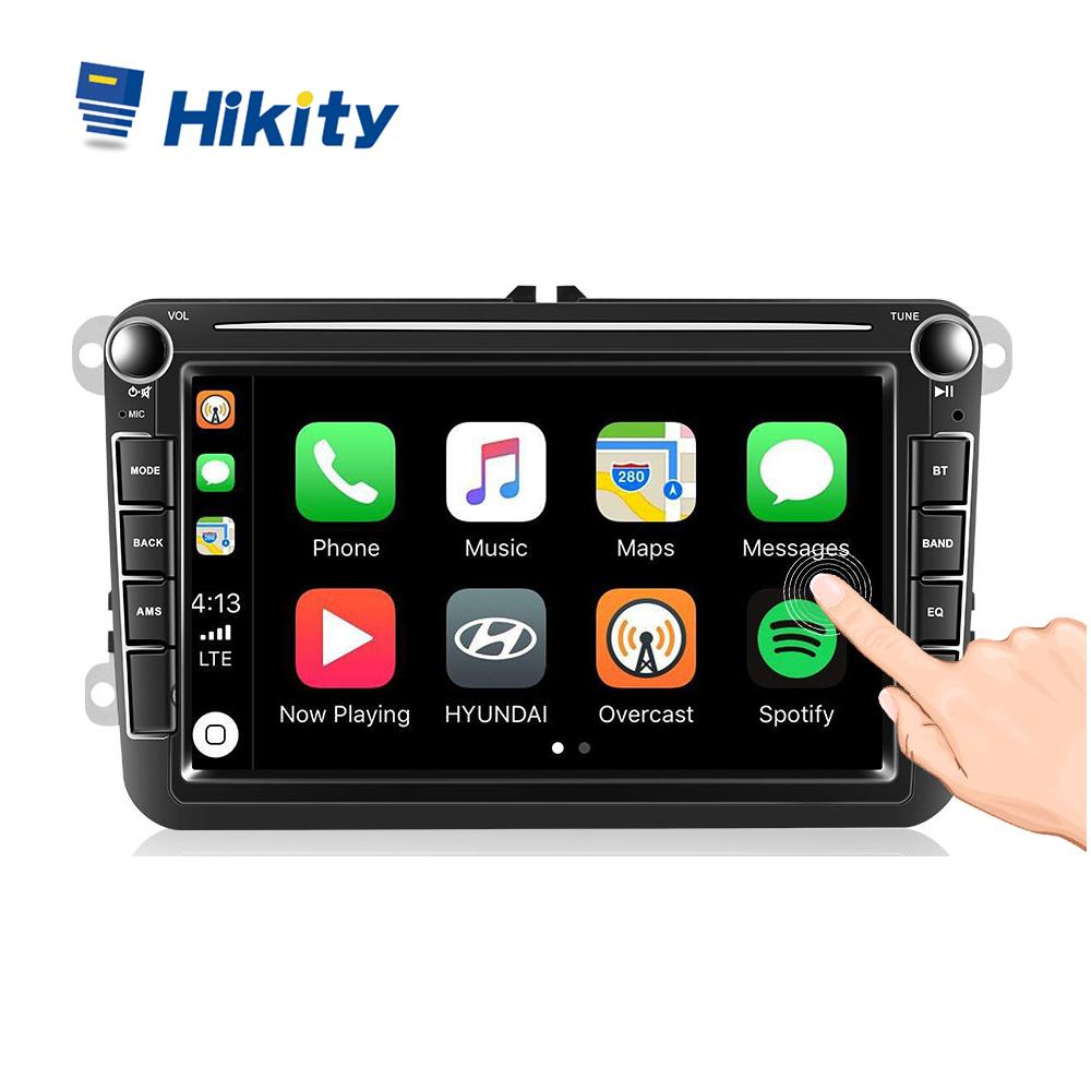 Hikity Wireless CarPlay Android Auto Автомобильный мультимедийный плеер для VW Passat B6 B7 Tiguan Touran GOLF POLO Siri/GPS-навигация Голосовой помощник Вид сзади