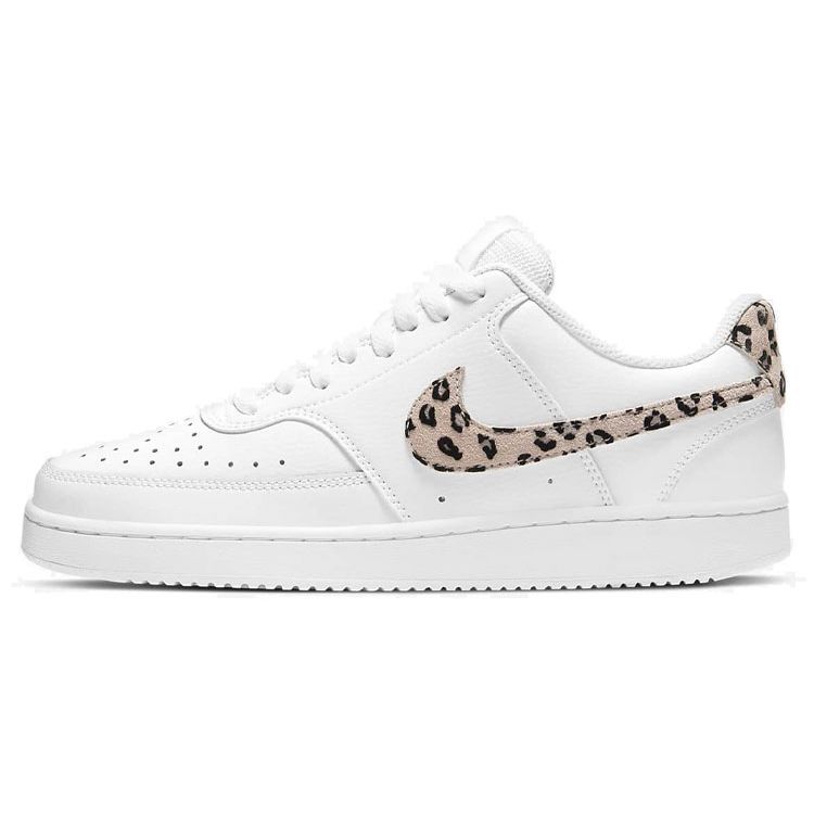 Nike Court Vision Low Leopard Swoosh — белые женские кроссовки Desert-Sand Black DD9665-100 39