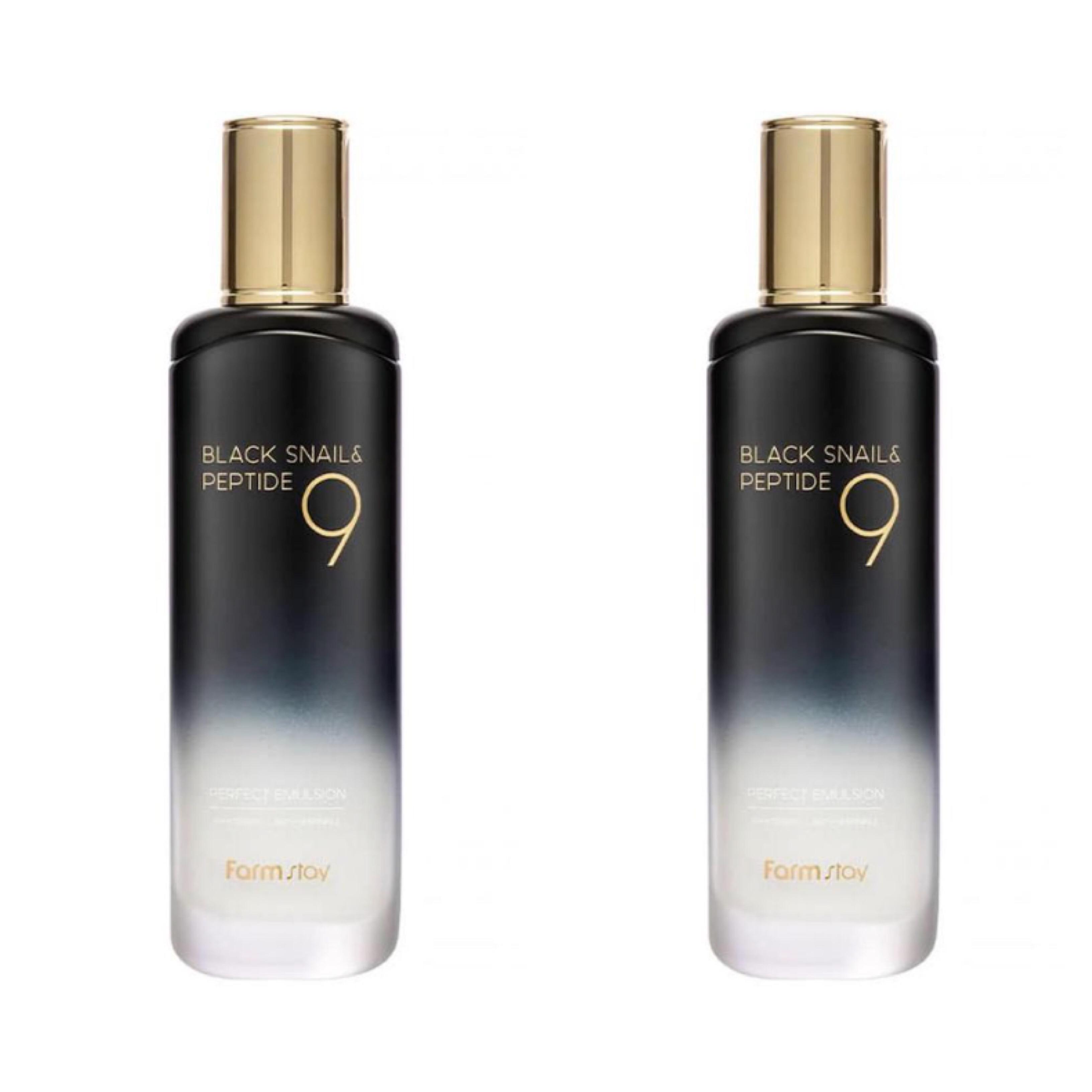 FARM STAY Black Snail & Peptide 9 Perfect Toner + Emulsion (2 варианта) 1pcs