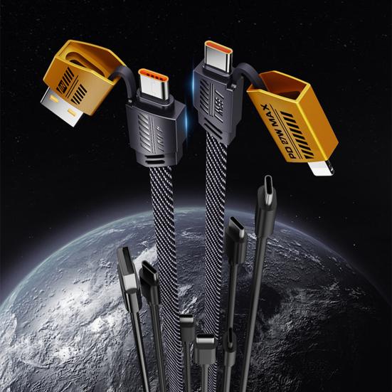 100 см 4-в-1 зарядный кабель USB Type-C 8-контактный PD65W быстрая зарядка мобильного телефона планшета нейлоновый плетеный кабель для передачи данных проводной шнур для Android для iPhone A