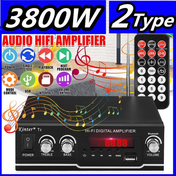 3800 Вт Bluetooth аудио мощность Hi-Fi усилитель музыкальный приемник FM-радио усилитель Поддержка звука 110 В/220 В для автомобиля/500 Вт 2-канальный аудиоусилитель Type B 500W Audio AMP Amplifier чёрный