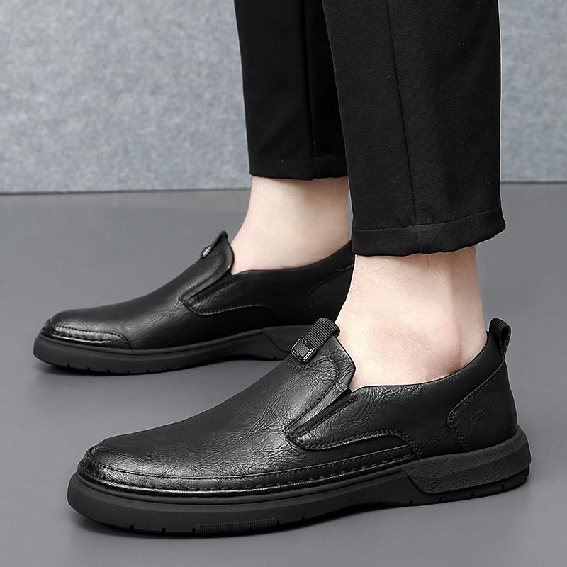 Кожаные мокасины slip on модные мужские повседневные туфли мокасины мужские туфли на плоской подошве модные мужские туфли-лодочки мужские туфли для вождения Hombre 6.5