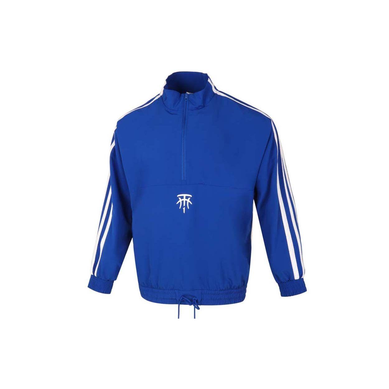 Adidas T-Mac Classic Stripe Logo Пуловер с полумолнией на молнии Мужская куртка Синяя GH6689 L