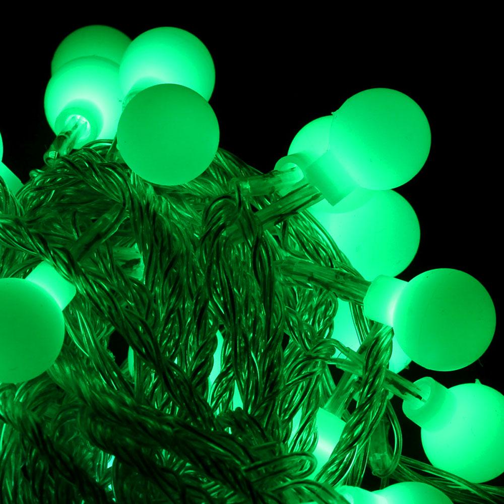 Праздничное освещение 110 В RGB/зеленый/белый/синий/розовый 100 светодиодных шаров 10 м рождественская/украшение гирлянда зелёный