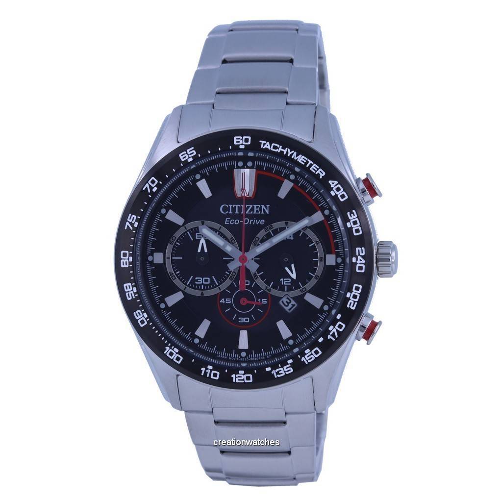 Брендовые часы Citizen Aviator Chronograph Black Dial Eco-Drive CA4484-88E 100M Мужские часы чёрный