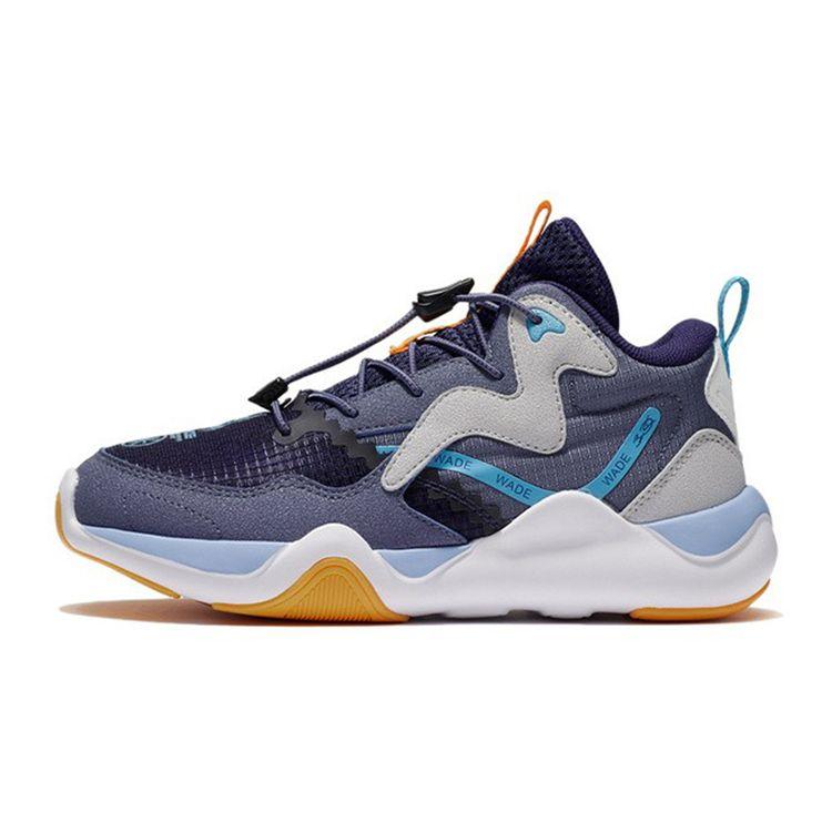 Li Ning Wade Sign 2 Удобные универсальные нескользящие амортизирующие прочные отскочивающие детские повседневные туфли Детские повседневные туфли звездно-синего цвета YKCS002-5 33