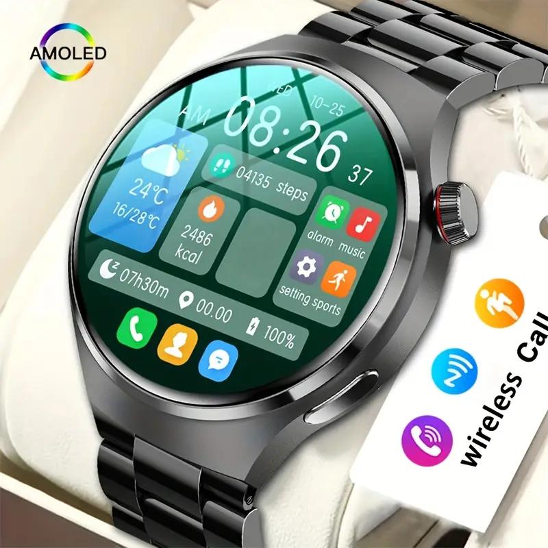 2024 Новые умные часы NFC, мужские спортивные часы с голосовым вызовом GT4 Pro, компас, GPS-трекер, водонепроницаемые умные часы