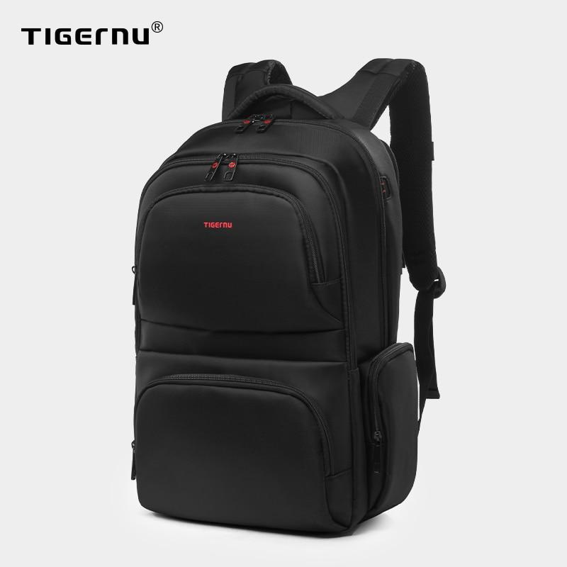  Tigernu Anti theft 15,6 Водонепроницаемые нейлоновые мужские рюкзаки Женский рюкзак Школьный ранец на 15 лет 31cm*15cm*46cm чёрный