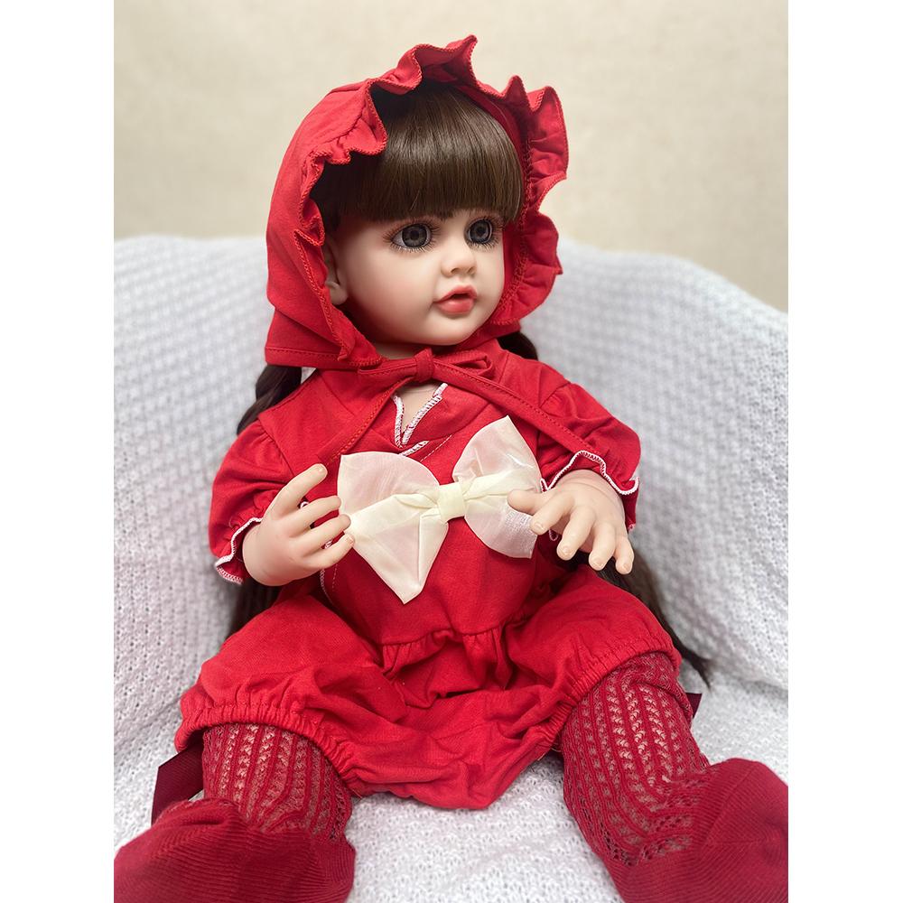 Кукла Reborn Baby Doll 22 дюйма, мягкая силиконовая виниловая кукла для новорожденных девочек, принцесса Бетти с длинным париком, куклы-игрушки
