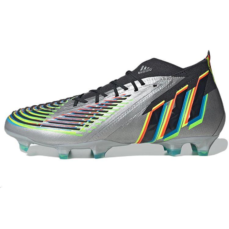 Футбольные бутсы  Joom Кроссовки унисекс adidas Predator Edge.1 FG Silver Metallic Black Core-Black Team-Solar-Green HR1573 41⅓