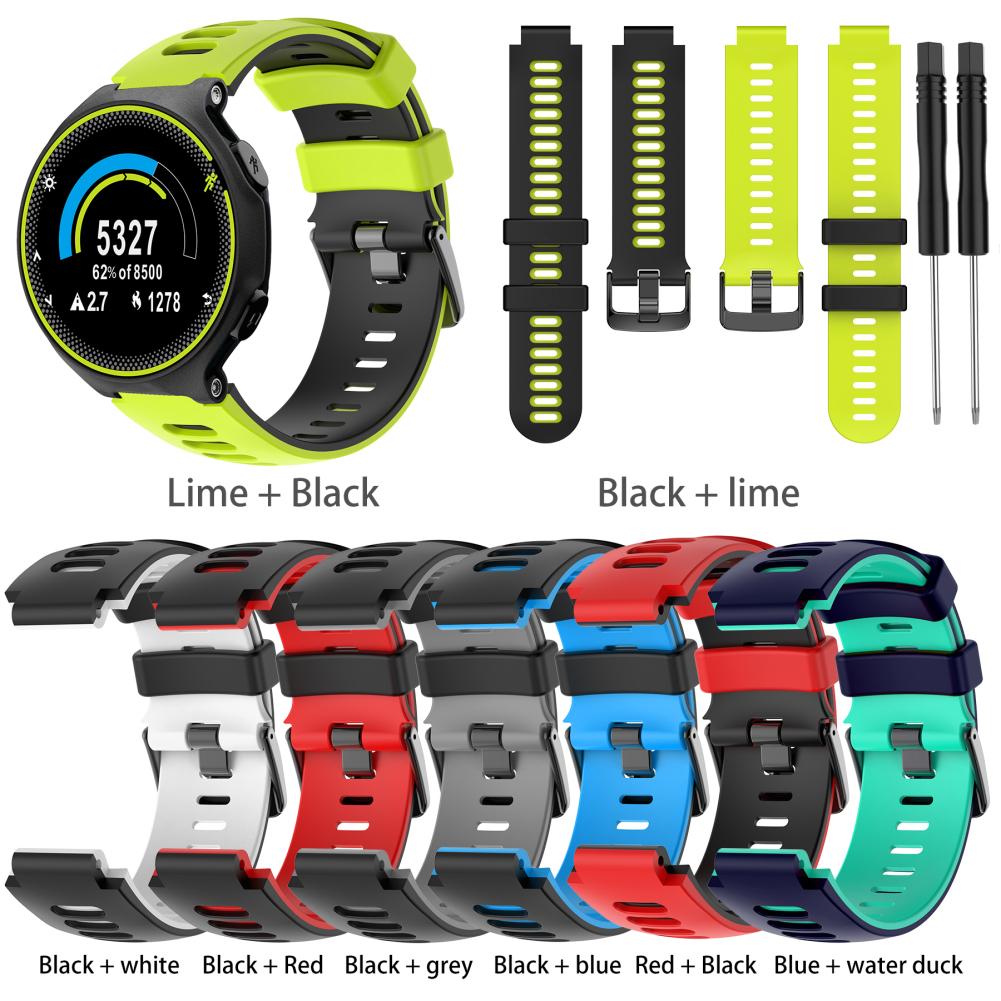 Для Garmin Forerunner 735 XT 230 235 235lite 620 630 Approach S20/S5/S6 ремешок для часов двухцветный силиконовый ремешок