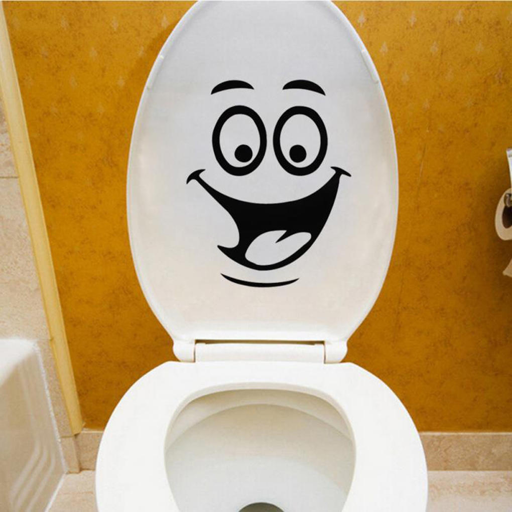 DIY съемный улыбающееся лицо забавное сиденье для унитаза для ванной комнаты художественная наклейка на стену домашний декор