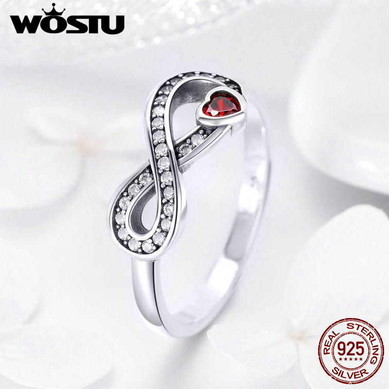 WOSTU Кольцо из стерлингового серебра 925 пробы  Бесконечность 6