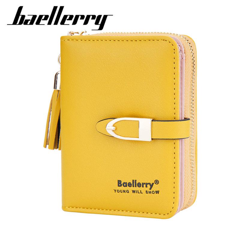  Baellerry модные женские короткие кошельки на молнии держатель для карт классический портмоне милые сумки для карт 11.5*9*3.5cm жёлтый