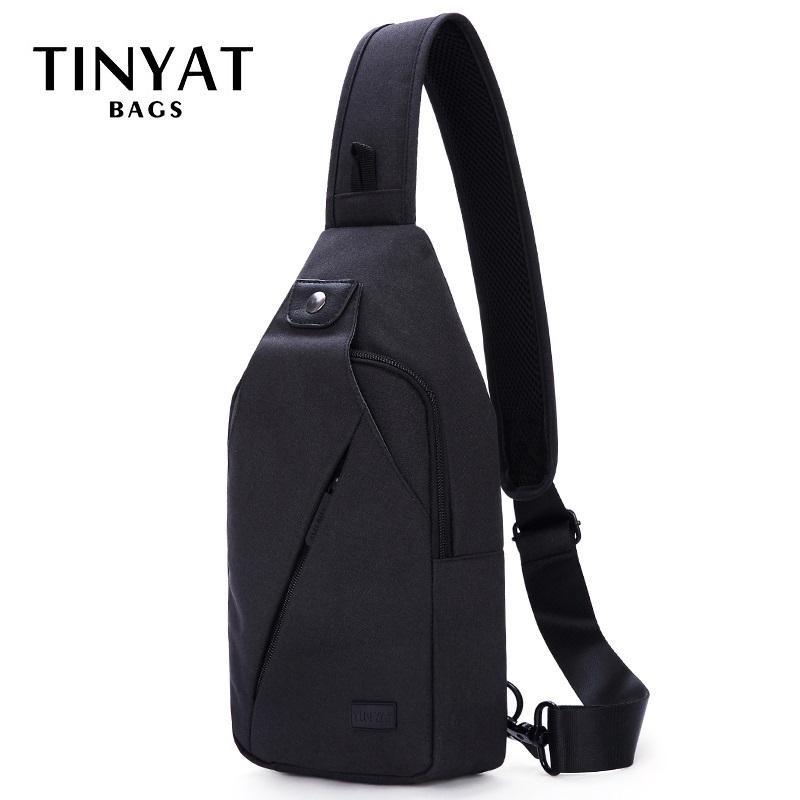 Сумка на слинге TINYAT для 7,9 Pad, черная повседневная функциональная мужская нагрудная сумка, двойной разъем для наушников, мужские сумки через плечо, сумка-мессенджер 33x16x6.5cm камуфляжный