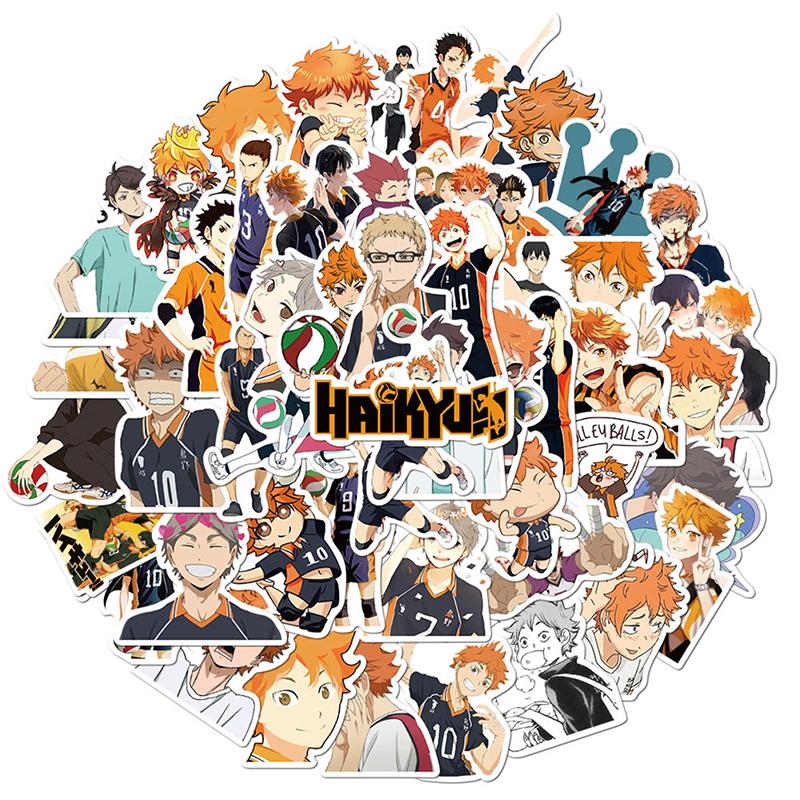 52 шт. Haikyuu граффити аниме наклейка Hinata Shoyo для багажа наклейки для скейтборда