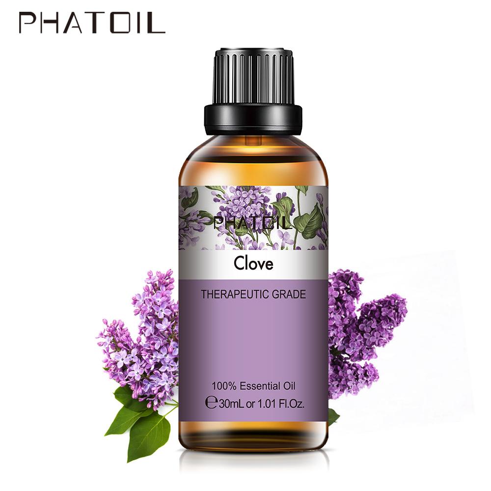 PHATOIL 30/60 мл натуральное эфирное масло гвоздики для освежителя воздуха, ароматерапии, спа, ухода за телом, облегчения состояния, повышения иммунитета, здорового успокоения 1 PC