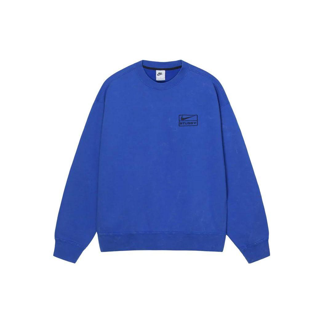 Флис с круглым вырезом Nike x Stussy Acid Wash (Азия) Синяя уличная одежда унисекс DR4426-480 S