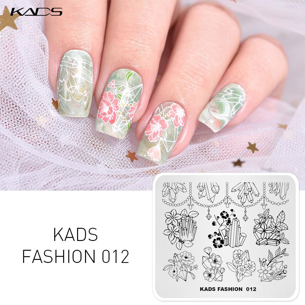 KADS Fashion 012 штамповочные пластины для дизайна ногтей, маникюрные штамповочные пластины, шаблоны, пластины с изображениями для инструментов «сделай сам», украшения ногтей
