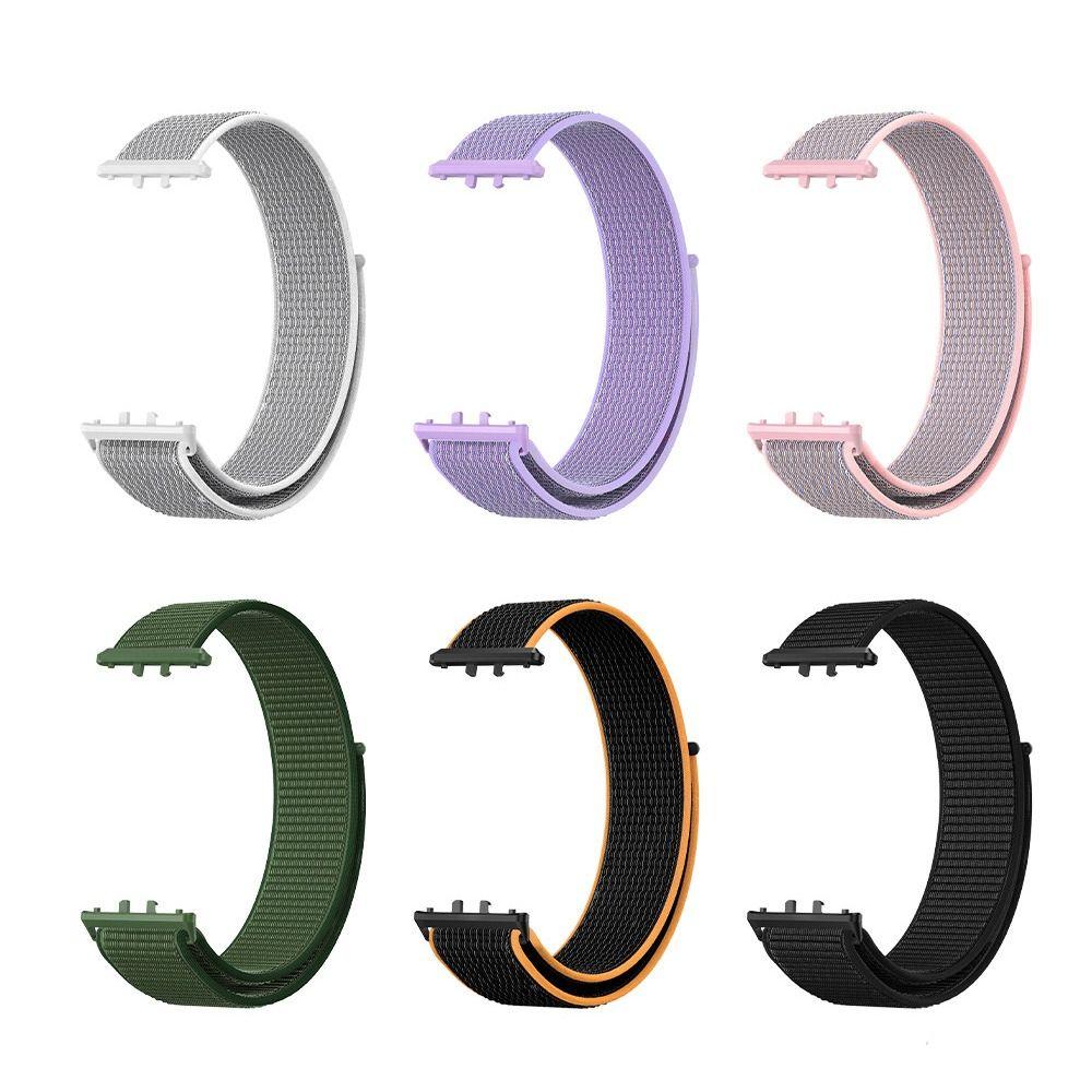 Нейлоновый ремешок-петля для Samsung Galaxy Fit 3, регулируемый эластичный браслет, ремешок для часов для Samsung Galaxy Fit3, аксессуары чёрный/оранжевый