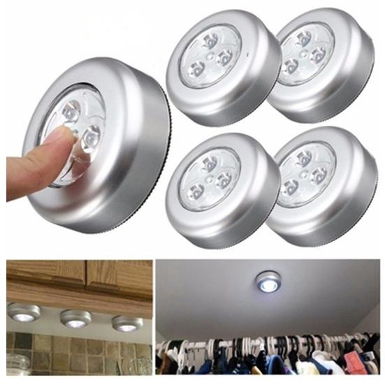 2шт 3LEDs беспроводной настенный ночной мини-легкий сенсорный кухонный шкаф шкаф автомобильная лампа белый