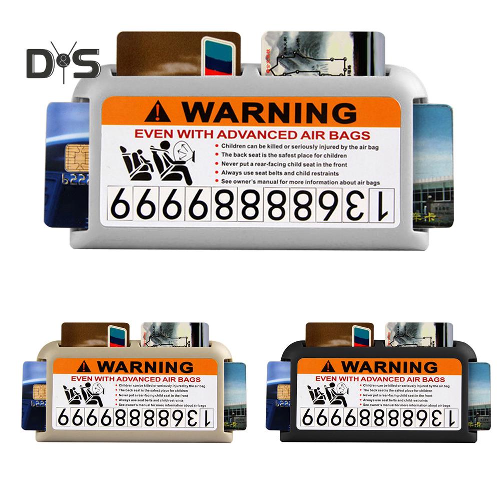 DYS Auto Shop 2-в-1 автомобильный козырек, держатель для карт, органайзер, временная парковка, номерной знак телефона чёрный