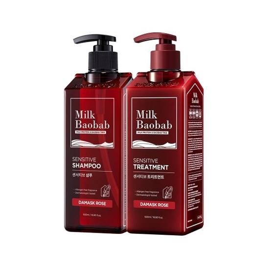 MILK BAOBAB Sensitive Shampoo + Лечебный шампунь Damask Rose Set 2items