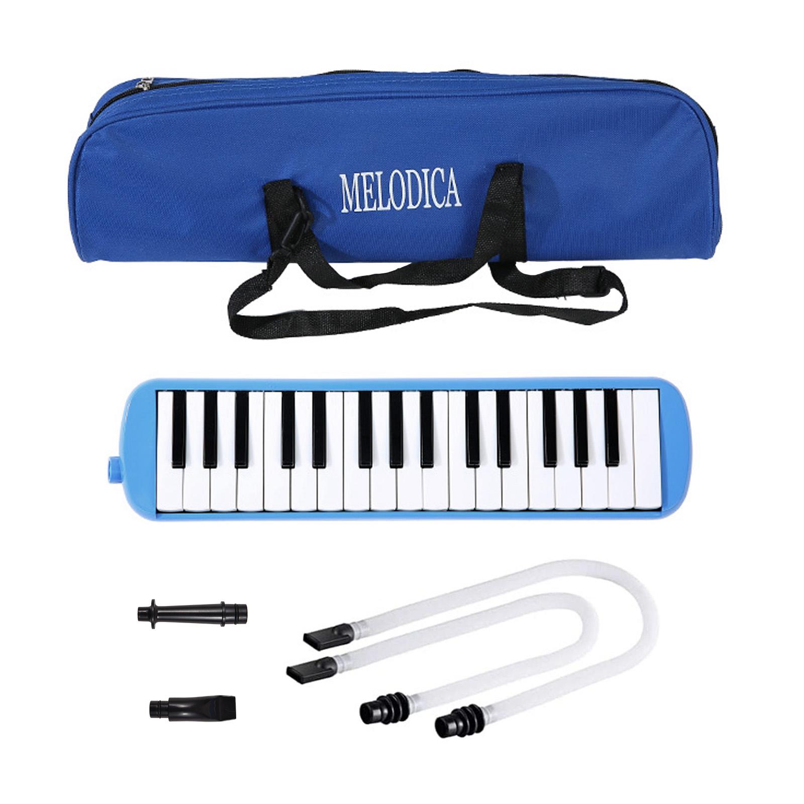 32-клавишный инструмент Melodica, клавиатура Melodica Air Piano с мягкими насадками для выдувания трубок синий