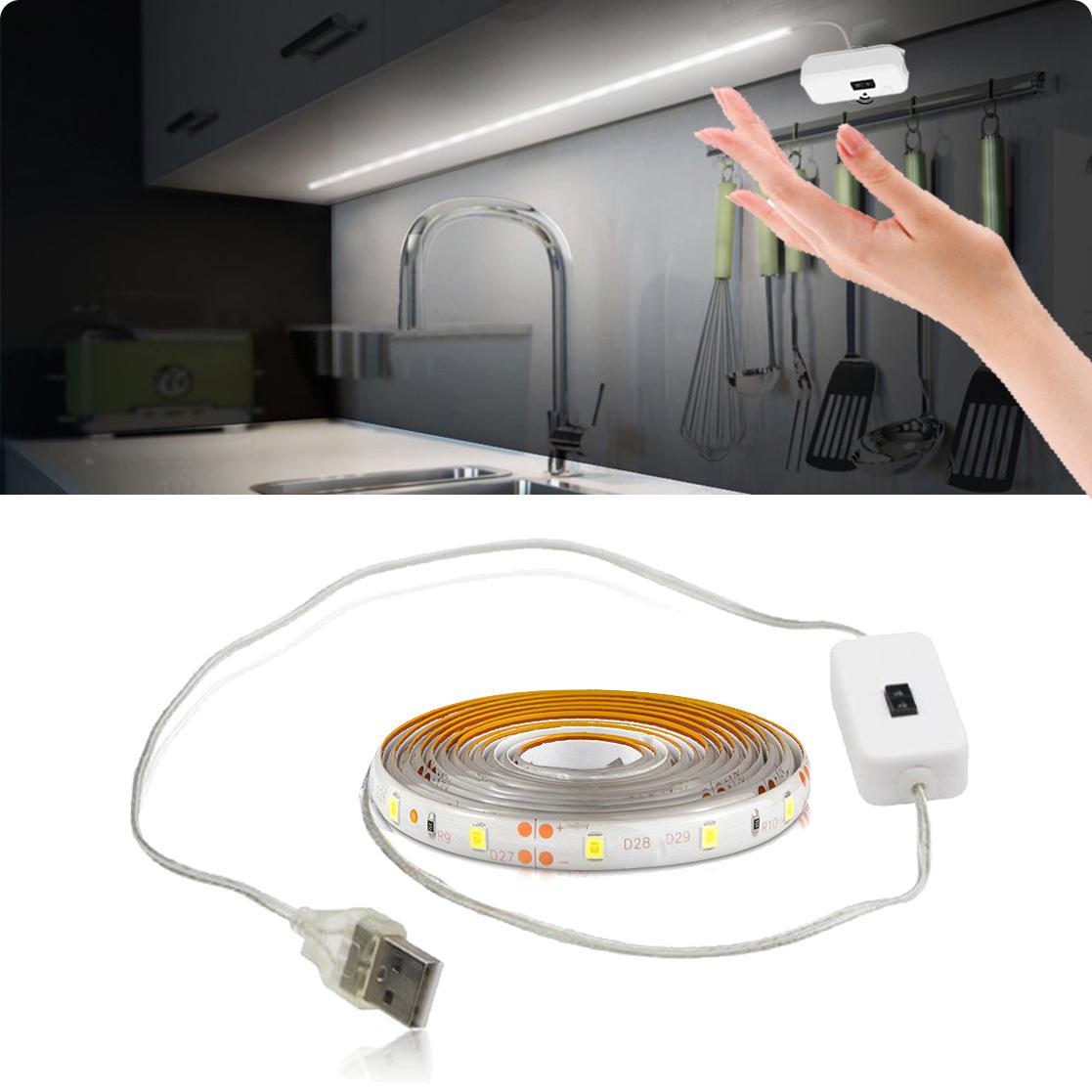 Гибкая светодиодная лента 2835 SMD, белая, теплая, белая, водонепроницаемая, автомобильная лампа, 5 В, USB-лента, ручной светильник 1m белый