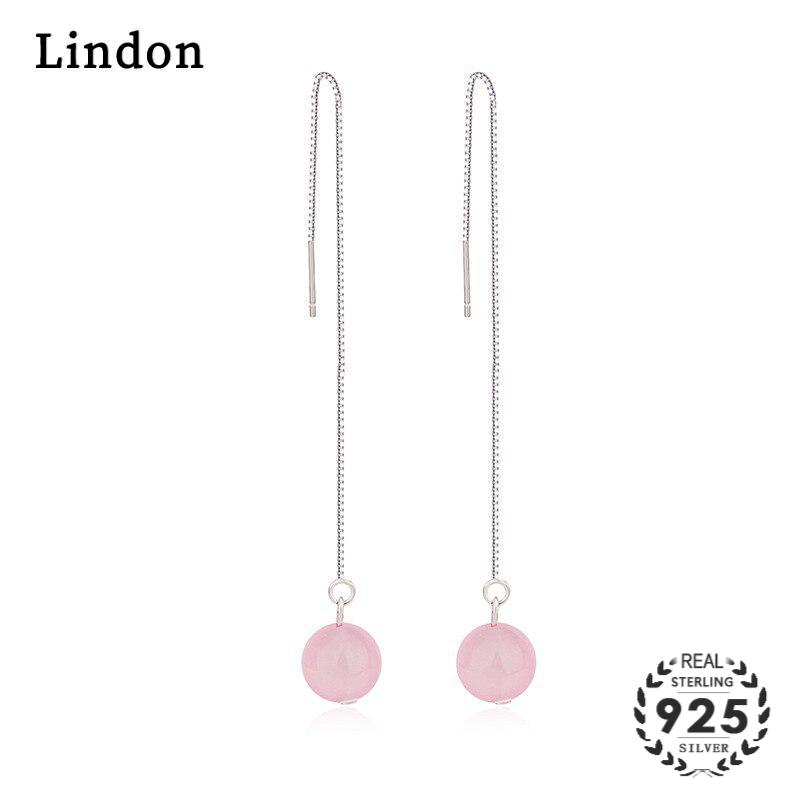 Женские модные серьги Lindon с медным цирконом в подарок розовый