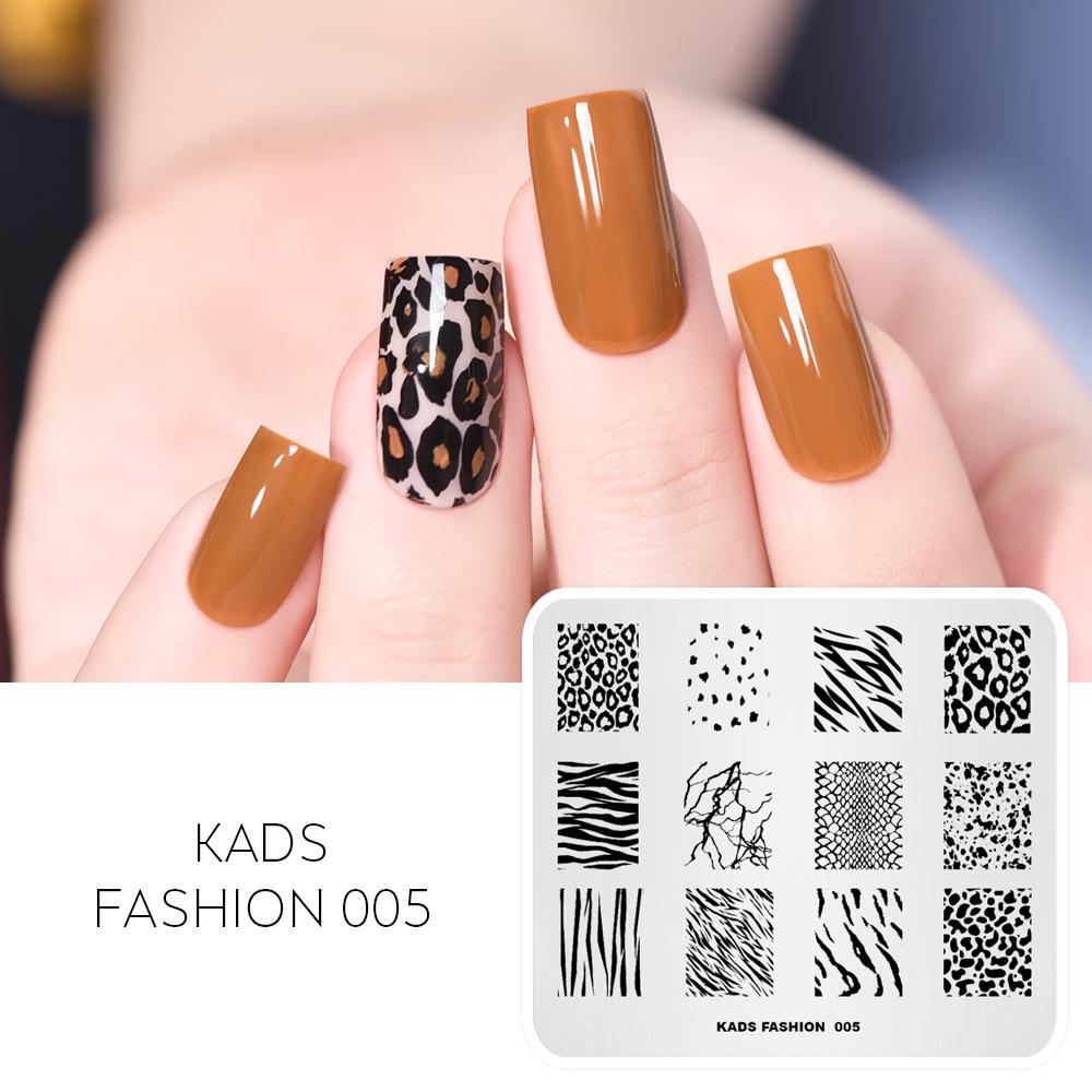 KADS Leopard Fahion 005 крапчатый узор пластины для штамповки ногтей шаблон трафарет для лака штамп для украшения маникюра