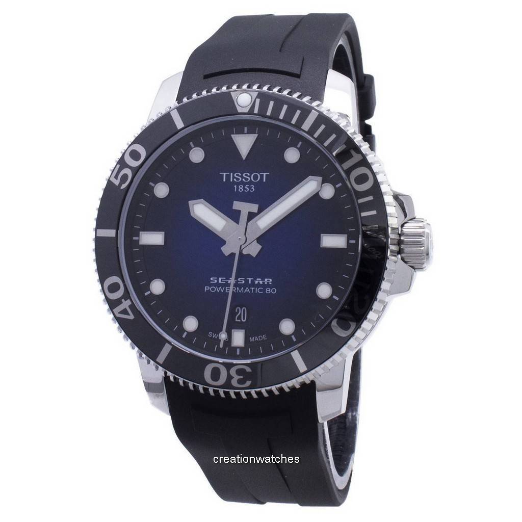 Tissot T-Sport Seastar 1000 T120.407.17.041.00 T1204071704100 Powermatic 80 Автоматические 300M Мужские часы синий