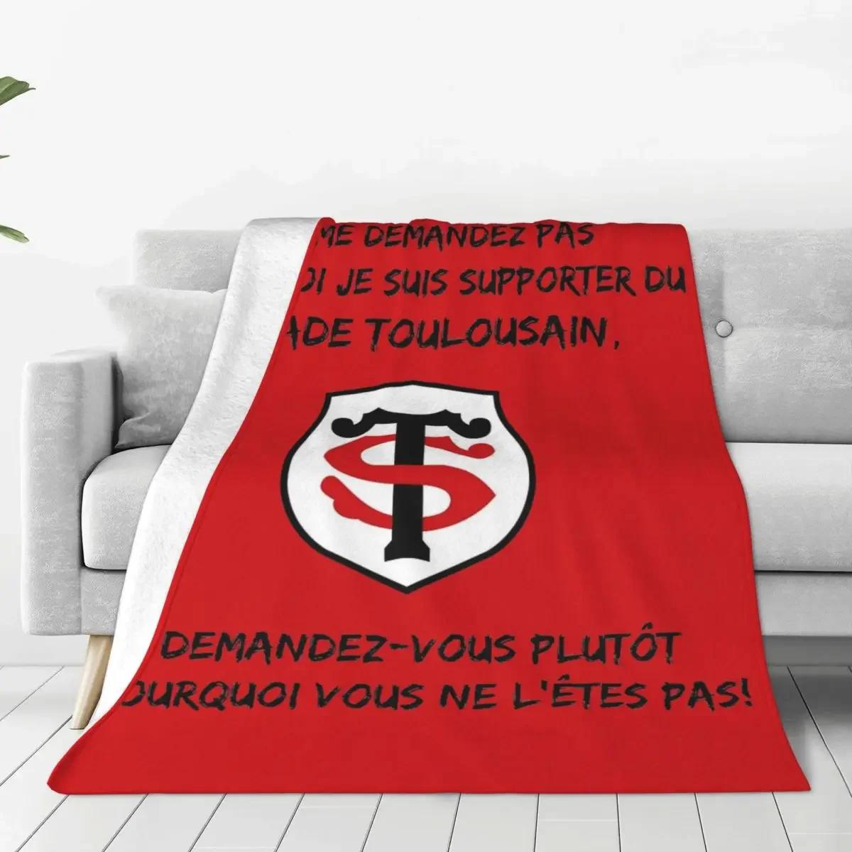 Sentence Stade Toulousain Одеяло Флис Всесезонный Регбийный Клуб Дышащий Ультрамягкий Плед для Домашнего Дивана Покрывала 30x40in