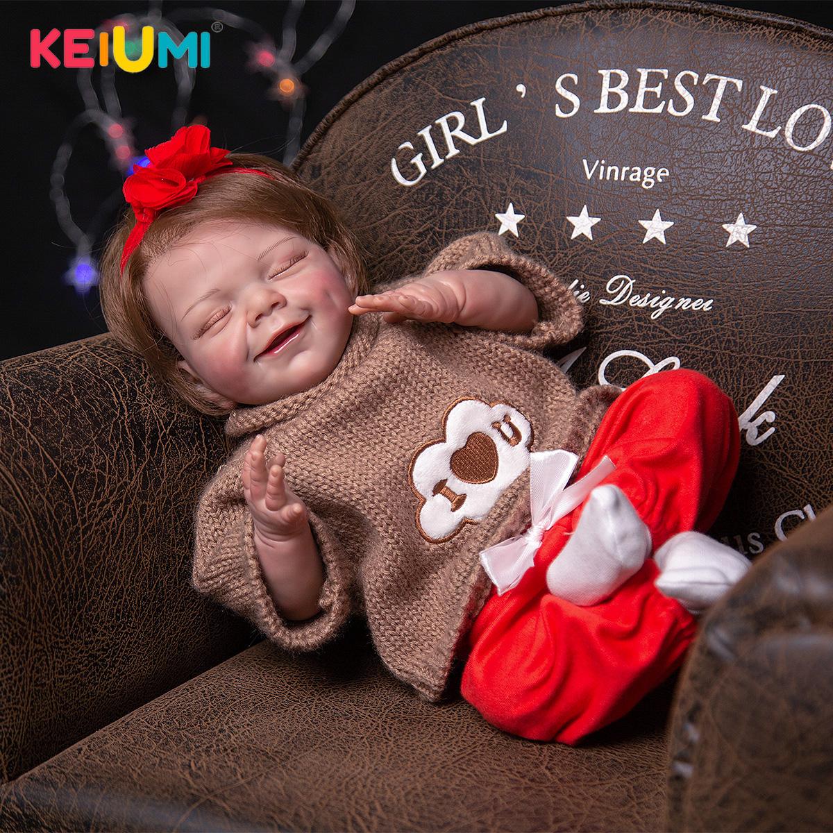 20 дюймов красивые куклы Reborn, тканевое тело, детские куклы, игрушки Bebe Reborn для малышей, игрушка для детей, подарок на Рождество 20 inch