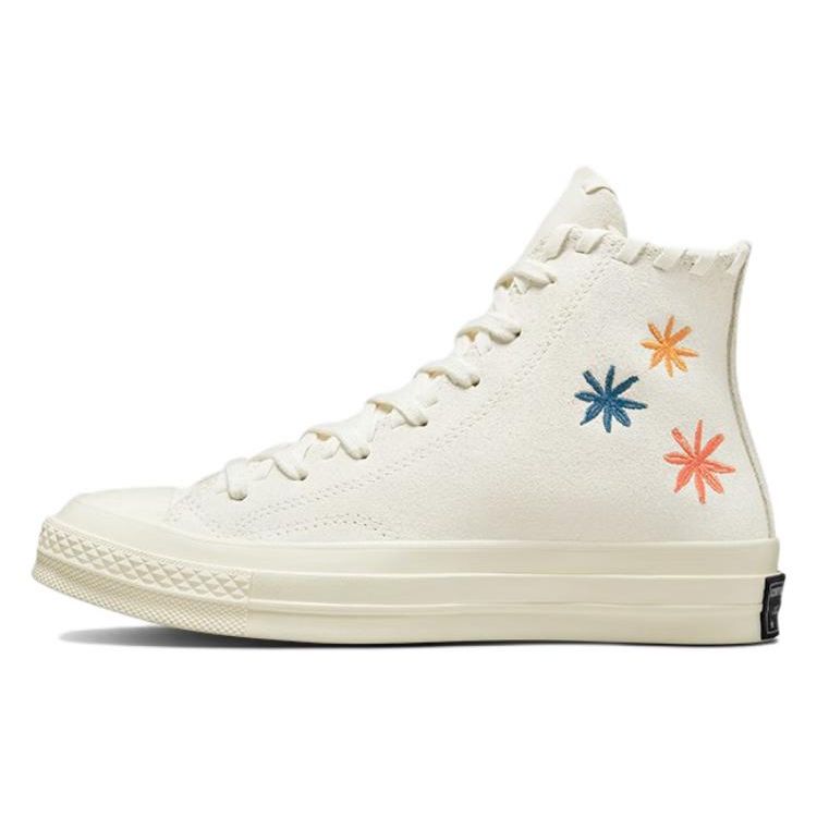 Converse Chuck 70 High Embroidered Floral - Egret Женские кроссовки Кремовый натуральный-слоновая кость A04298C 35