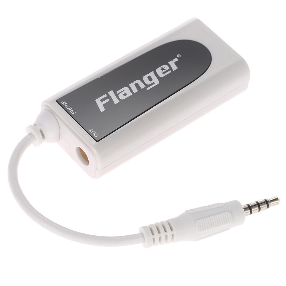 Flanger FC-21 Конвертер гитарного разъема для электрогитары Бас-адаптер для мобильного телефона и планшета белый