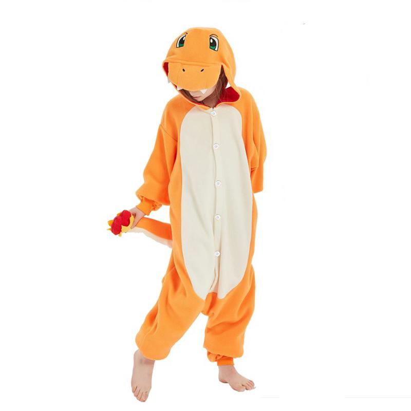 Комбинезон Charmander для детей, кигуруми, костюм для косплея на Хэллоуин, цельная пижама 100