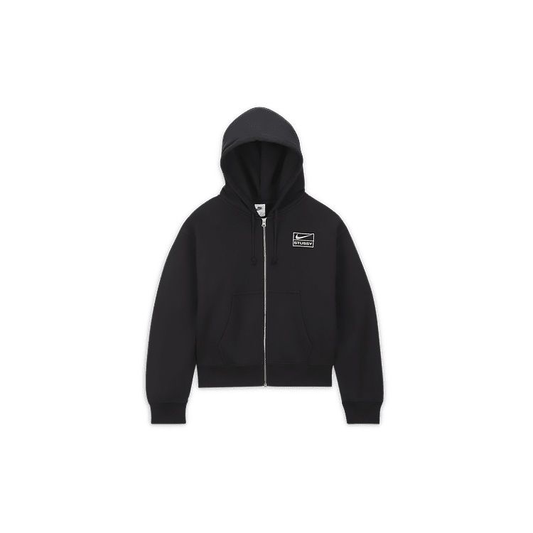 Худи Stussy x Nike Stone Wash из флиса на молнии (Азия) Черная уличная одежда унисекс FJ9176-010 XXL