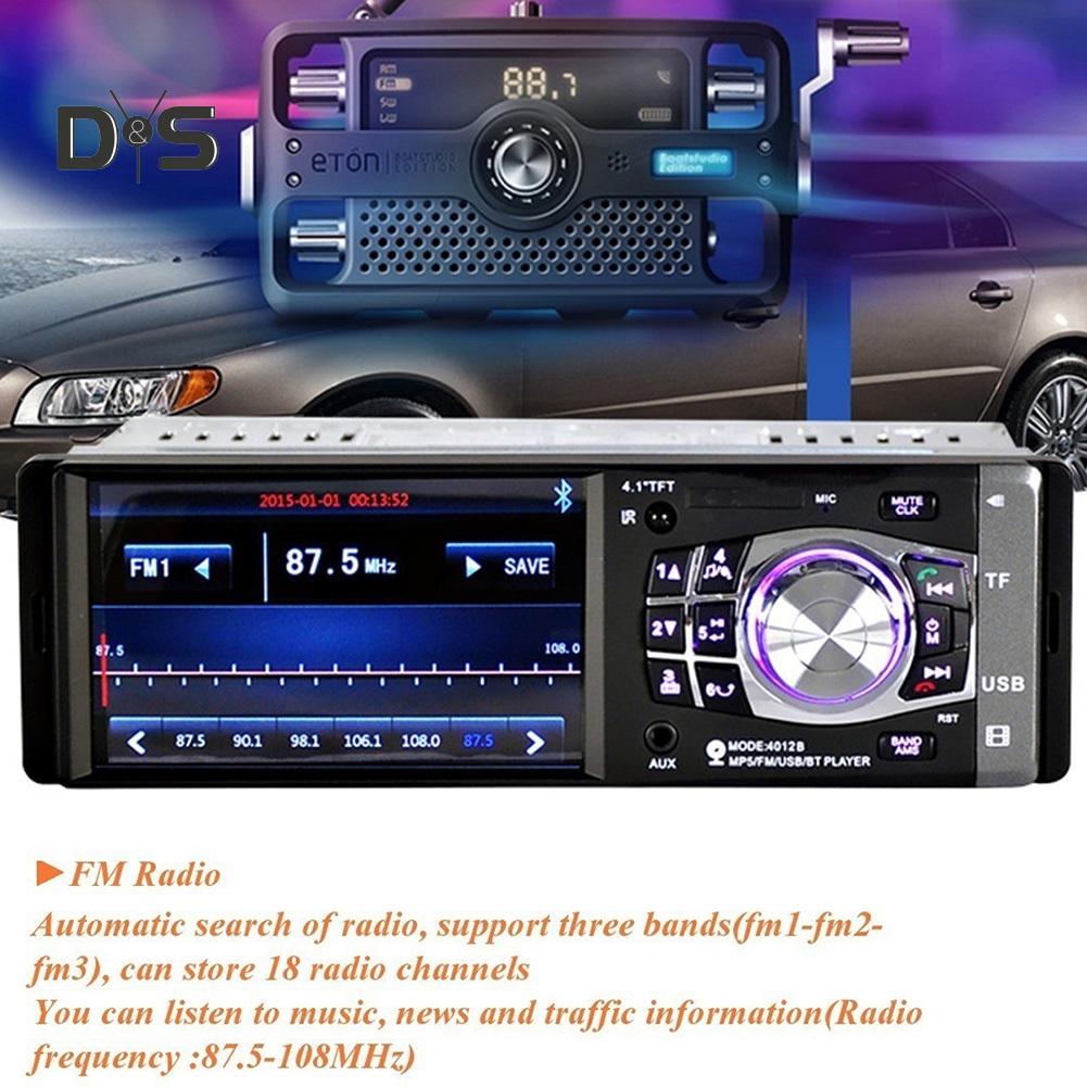 Автомагнитолы и запасные части  Joom DYS Auto Shop 4.1-дюймовый сенсорный экран Bluetooth 1 Din Автомобильное радио Стерео FM USB MP5-плеер with 8-LED Rear Camera