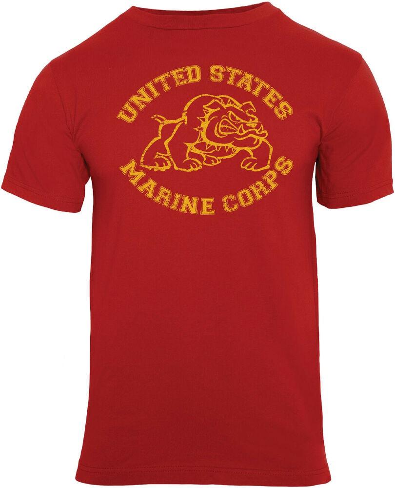 Футболка Red Marines Bulldog Usmc Military Bull Dog Tee Корпус морской пехоты США S