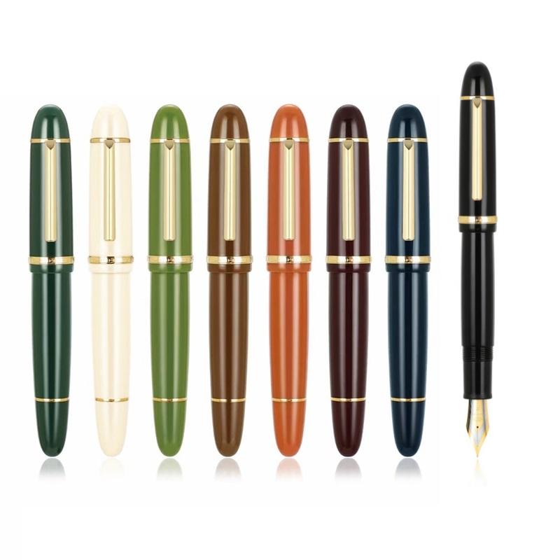 Jinhao X159 акриловая перьевая ручка золотого и серебряного цвета с зажимом Iraurita, тонкое перо для письма, подписи, офиса, школы