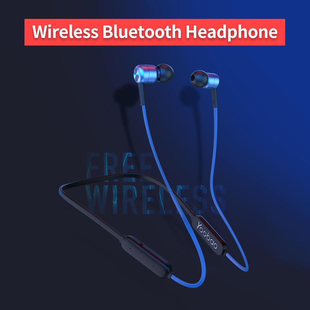Беспроводные наушники Yoobao Bluetooth 5.0, полуиннервные спортивные наушники-вкладыши с ПЭТ-диафрагмой синий