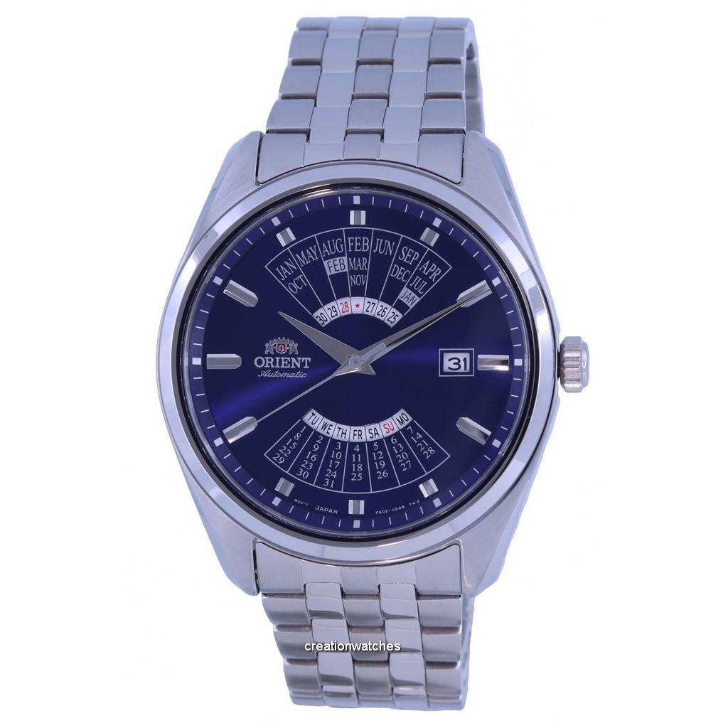 Брендовые часы Orient Multi Year Calendar Blue Dial Stainless Steel Automatic RA-BA0003L10B Мужские часы синий