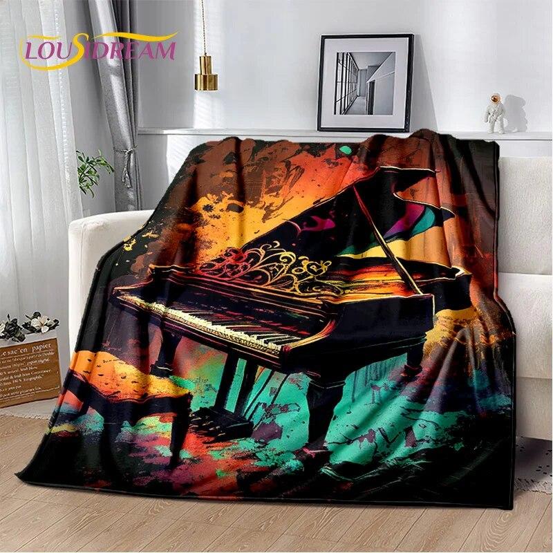 3D Dream Piano Key Музыкальный инструмент Мультяшное одеяло, мягкое одеяло для дома, спальни, кровати, дивана, пикника, офиса, путешествия, детский чехол 125x150cm 50x60inch