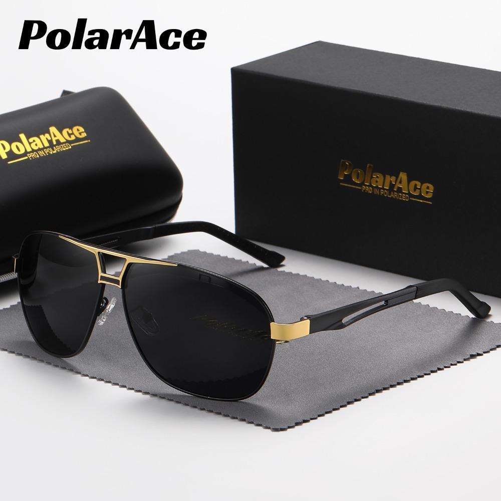 Солнцезащитные очки PolarAce унисекс с металлической поляризацией и алюминиево-магниевой оправой для путешествий на открытом воздухе, вождения и рыбалки, UV400 чёрный/серебряный